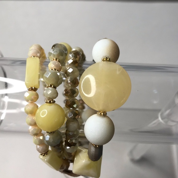 Set of four stretch Bracelets Golden Hues - Picture 5 of 5